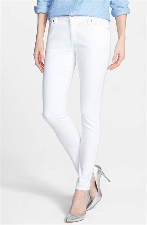 michael kors white skinny jeans|michael kors gramercy fit pants.